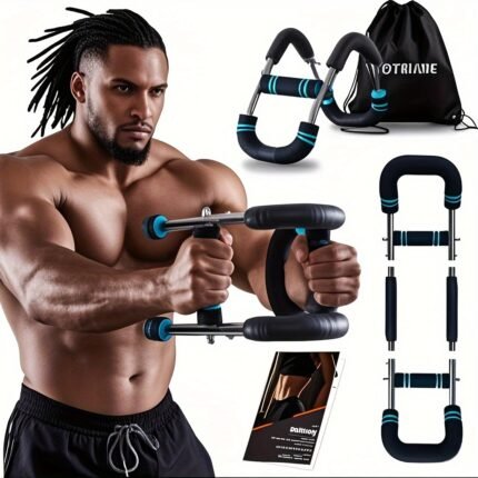 2-Tube 3-Position U-Shaped Arm Strength Trainer, Adjustable Forearm Strength Trainer, Men'S Chest, Triceps, Forearm And Shoulder Strength Trainer, 2-Level Adjustable Resistance Band