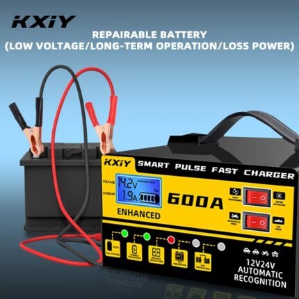 Kixy 12V 24V smart battery charger with LCD screen pulse repair temperature compensation - for automobiles trucks harvesters lawn mowers vessels motorcycle battery maintenance suitable for 4-300Ah lead acid battery, Battery Charger for Cars, Car Battery Charger Heavy Duty Maintainer, Motorcycle Battery Charger, Smart Chargers for Automotive, Portable Battery Charger for Vehicles, Digital Display, Truck Drivers, Vehicle Owners