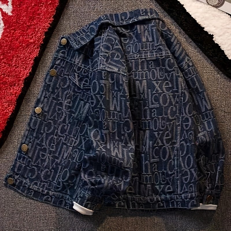 e3801f41-6644-4433-a42c-389f06de4e87.jpg English Letters Clothing Graduation Design Jacquard Washed Denim Fabric Jacket Thick Fashion High-grade Printing Fabrics - Image 1