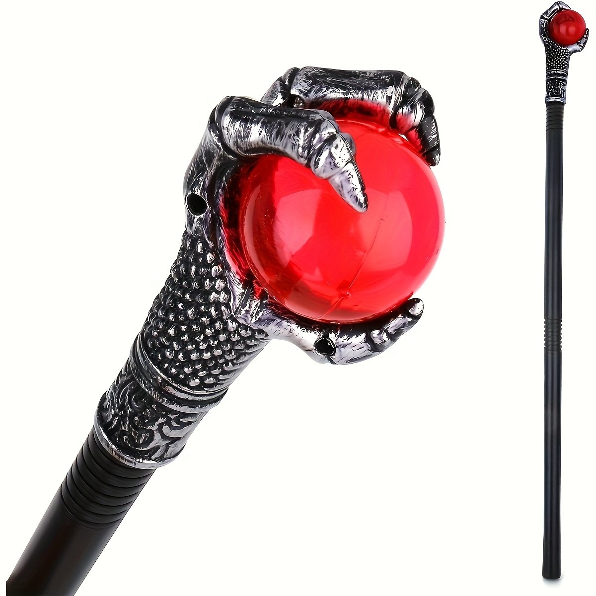 e478b37c-e2ee-449f-9be5-ea1df00a890f.jpg 1pc Dragon Claw Staff with Metallic Finish - Gothic Halloween Costume Prop, Role-Playing Accessory, Stable Red orb - Durable Plastic Construction for Parties, Cosplay, Themed Events - Perfect for Dragon, Monster, Dark Fantasy Characters, Themed Event Accessory, Cosplay Equipment, Mystical Decor Piece, Intricate Claw Design, Fantasythemed Accessory, Sturdy Prop, Roleplay Accessory, Fantasy Fans - Image 1