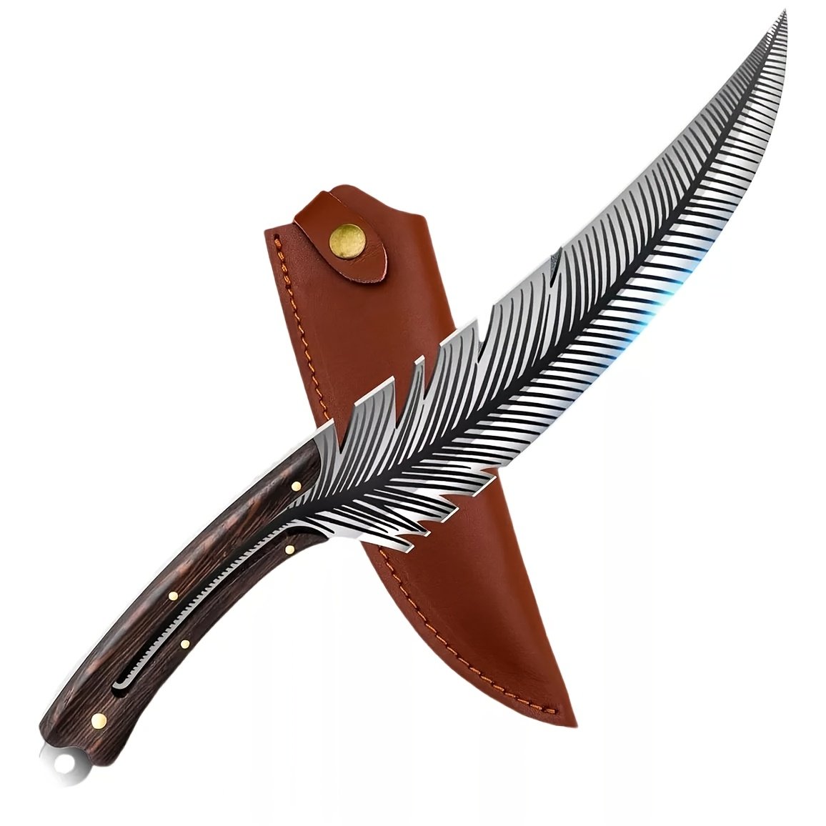 e4aee4fc-f12a-46c1-bead-8df3d7ab18f8.jpg Professional Chef Knives, Sharp Feather Boning Knife Hand Forged Knife Stainless Steel Chef Knife Boning Knife For Meat Cutting Cooking Knife With Sheath For Kitchen Outdoor Camping - Image 1