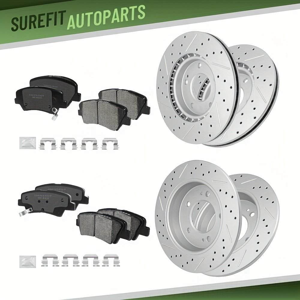 e4d594ad-20e5-4335-95b3-78ccc9cd216c.jpg Front & Rear Drilled Slotted Disc Brake Rotors + Ceramic Brake Pads Set for Hyundai Elantra, for Hyundai Veloster, for Kia Forte Koup, for Kia Forte5 - Image 1