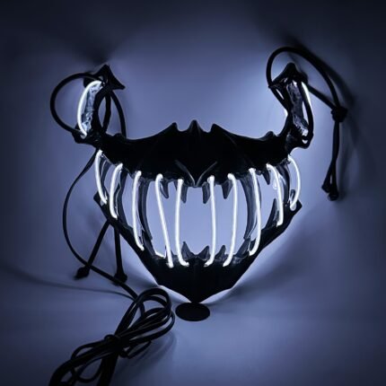 LED Glowing Skull Mask - Essential for Halloween Horror Parties, EDM Festivals, and Night Events. Unisex Design Perfect for Halloween/Carnival/Music Festival, Scary Halloween Costume, Halloween Costumes for Women, Women Halloween Costume, Scary Halloween Costumes, Nightclub Accessory, Spooky Party Wear, Durable Costume Piece, Highvisibility Lighting, Party Headgear, Cosplay Fans