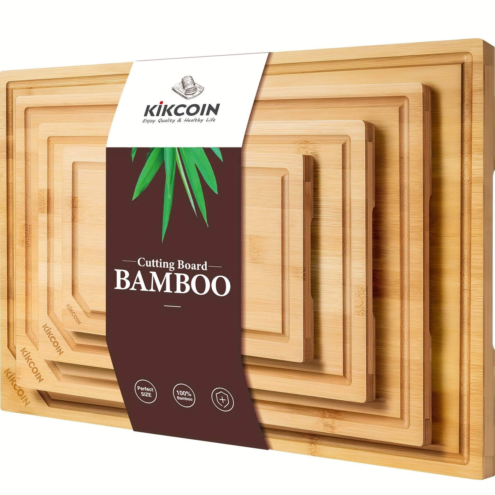e5bfcf11-e328-423b-865e-3eb5a672b6f4-1.jpg 4pcs Extra Large Kitchen Bamboo Cutting Board Set, Heavy Duty Cutting Board with Juice Grooves, Bamboo Cutting Board Set for Meat, Vegetables, Fruits.Gift for Mother's Day. Father's Day.father Gift.Family And Friends. Essential Kitchen Tools. - Image 1