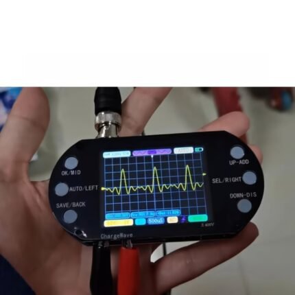 ANJKFLUR Portable Handheld Oscilloscope 2.5MHz Sample Rate, 500KHz Bandwidth, USB Rechargeable, 36V Max Input, 2.5GHz Bandwidth for Digital Maintenance & Entry-Level Teaching, Digital Oscilloscope, Educational Tool, Compact Design, Durable Construction