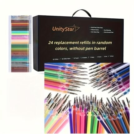 1 Set of 24-Color Refill Pens - Fine Tip Gel Ink Markers for Adult Drawing, Watercolor & Art Projects - Vibrant Colors, Durable Refillable Pens for School, Office, and Creative Use, Art Project Supplies, Colorful Refills, Smooth Writing, Color Refill For Pens, Refill For Markers, Pen Cores, Recharge Ballpoint Pen, Pen Core, School Supplies, Stationery Item