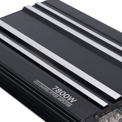 1pc 7800W Total Power (4-Channel Amplifier) - 4-Channel Car Audio Amplifier with Class AB Technology, 12V DC Power Supply, Compact & Heavy-Duty Aluminum Alloy Housing, 4-Channel Power Amplifier for Car, Truck, Boat, Motorcycle, UTV - High-Power Sound System with MP3 Cable Compatible, SQ Sound & Low-Frequency Impact for Bass-Heavy Music (Ideal for Subwoofer Systems), Power Amplifiers for Sound System, Car Mono Amplifier, Amplifier Board Kit, Small Amplifier for Car,