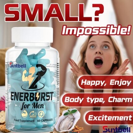 Enerburst for Men Capsulse, Male Testosterone Capsules, Blend Oyster Extract, Cordyceps, Maca & L-Citrulline, Men Vitality Supplement, Hormonal Balance, Prostate Health, 60 Capsules