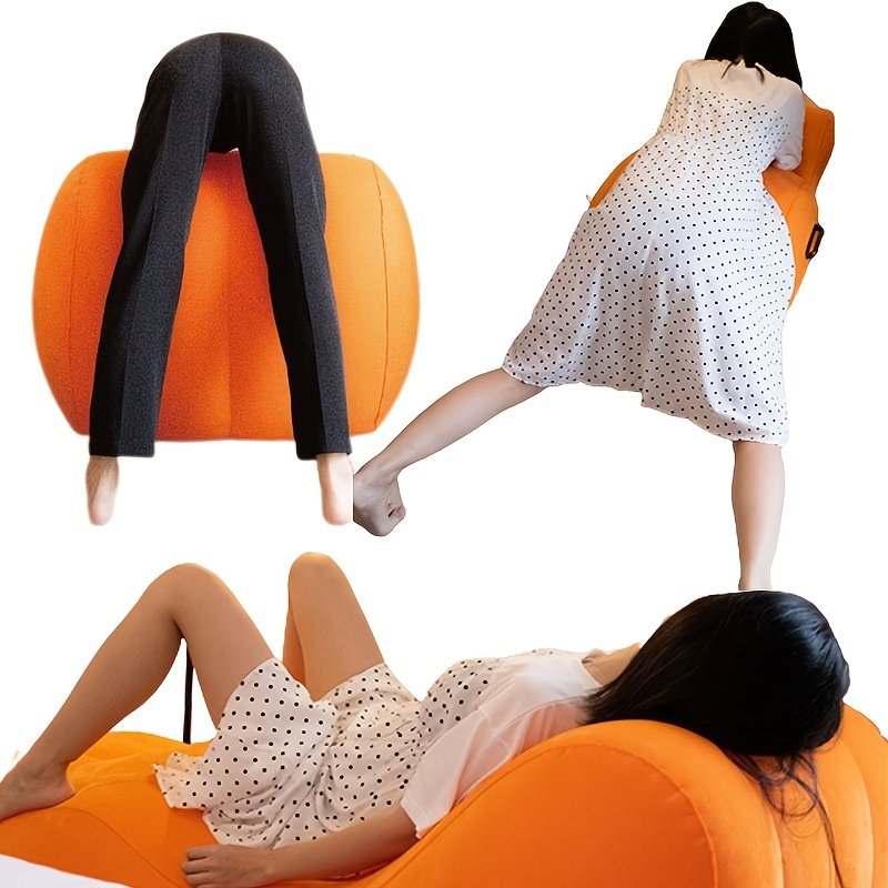 e7869df3-fa96-4de9-83a8-4dfad683b3c1.jpg Plush Inflatable Body Pillow - Ultra-Soft Fluffy Surface With Precise Positioning, Designed For Bed & Sofa, Beige Luxury-Inspired Look, Easy To Clean & Store, With Comfortable Support - Image 1