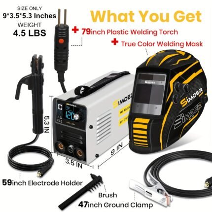 2in 1, 120A Stick Welder And 80W Plastic Welder Portable Inverter MMA ARC Welding Machine with Digital Display, Hot Stapler for Plastic Repair, 110V Welder for Car Repair, Home Maintenance