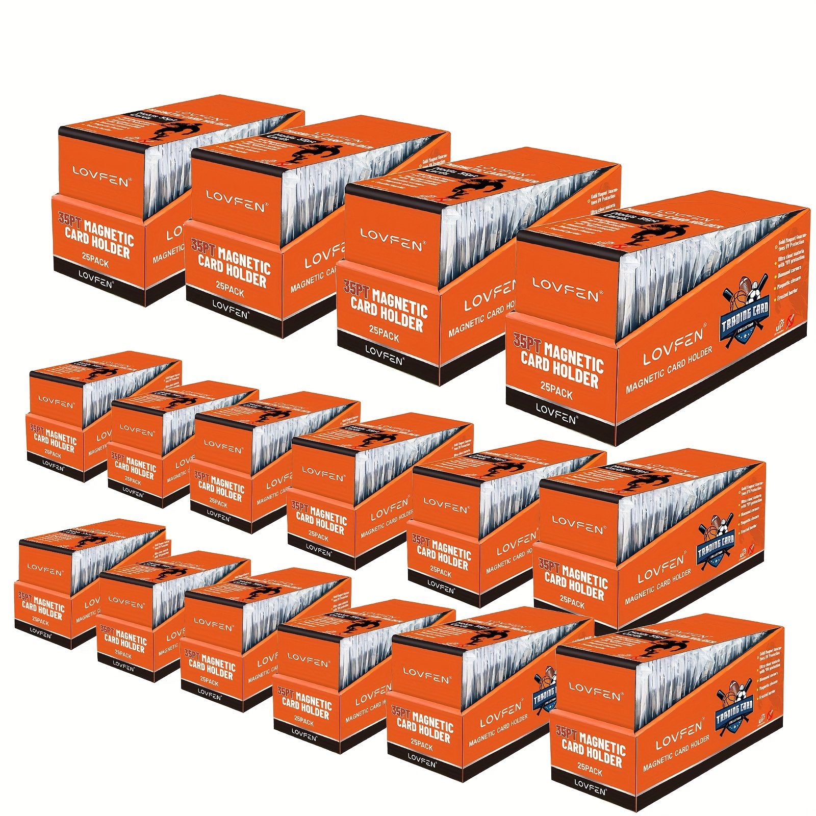 e81bcde7-d498-4ec2-8bbc-14858c74e0aa.jpg LOVFE 400ct Magnetic Card Holder For Trading Cards, 35pt One Touch Card Holder, Card Protectors Hard Plastic, Magnetic Card Case For Sports Card, Baseball Card Holders, Display Case For Standard Card - Image 1