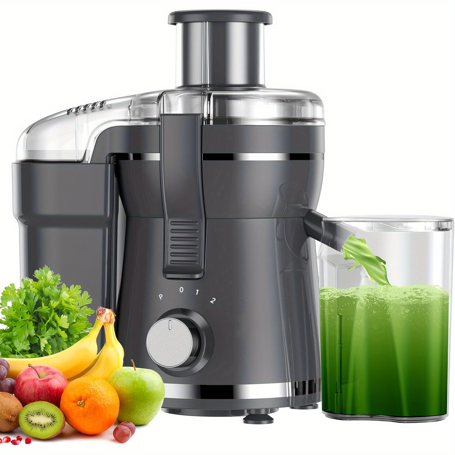 e85c3fa9-0f61-4ebc-b47b-7a198ccfdb89.jpg 500W Centrifugal Juicer Machine with Wide Mouth Feed Chute - Heavy-Duty Stainless Steel Construction, 27000 RPM High-Speed Extraction, BPA-Free Juicer for Maximum Nutrients - Easy Clean & Dishwasher Safe, Compact Design for Home/Office Kitchen - Compatible with Fruits, Vegetables, Greens, Wheatgrass - Perfect for Healthy Living & Fresh Juice Lovers, Nutrient Extraction, Sleek Appliance, Durable Construction, Powerful Blender, Fitness Lifestyle - Image 1