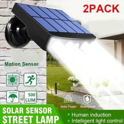 2/ 4pcs Commercial Solar Wall Lamp: Ultra-bright, with smart sensing. IP44 waterproof & durable, aging-resistant acrylic shade. Auto on/ off from dusk to dawn, 120° wide-angle covers courtyards, porches, etc. Energy-saving, wire-free, durable