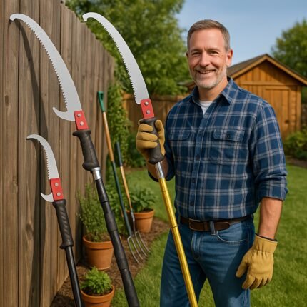 1pc Lightweight Stainless Steel Pole Saw with Extendable Handle & Sharp Blade - Manual Tree Trimming & Garden Shrub Pruning Tool, No Electricity Needed, Ergonomic Design for Outdoor Yard Work, Garden Maintenance, Durable Construction