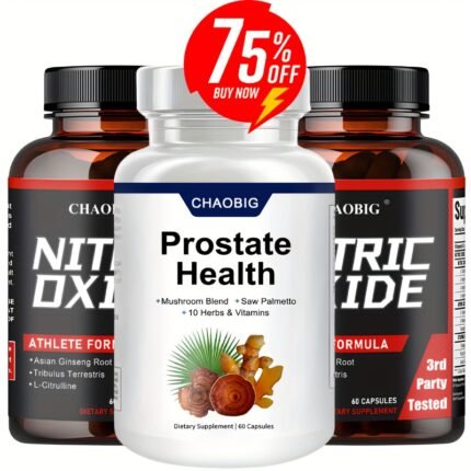 240/180/120 Capsules Supplements Prostate Health Support Supplement Bundle with Nitric Oxide | Prostate Health Supplements for Men, Energy, Heart Health, Support Healthy Prostate