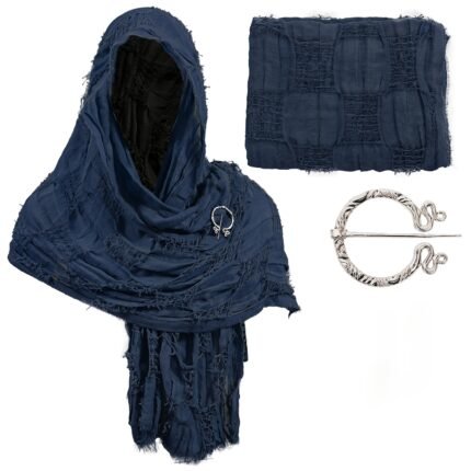 Men's & Women's Medieval Viking Renaissance Hooded Shawl Cloak - Beige/Brown/Black/Gray/White/Blue/Red/ Green/ - Machine Washable Costume cloak for Halloween, Renaissance Fairs, Casual Attire - Bohemian & Viking Clothing Accessory with Versatile Casual Scarf Design, Dunes Clothing Desert Half Cloak, Beige Textured Fabric, Suitable for Christmas & Themed Events, Cool & Stylish Unisex Shawl, Steampunk Fashion, Durable Material, Lightweight Fabric