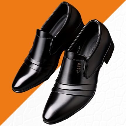 Men'S Fashion Business Oxfords - Solid Color Slip-On Dress Shoes with Pointed Toe, Faux Upper & Lining, Rubber Sole, Breathable & Durable for Daily, Outdoor, Wedding Use - All-Season Low Top