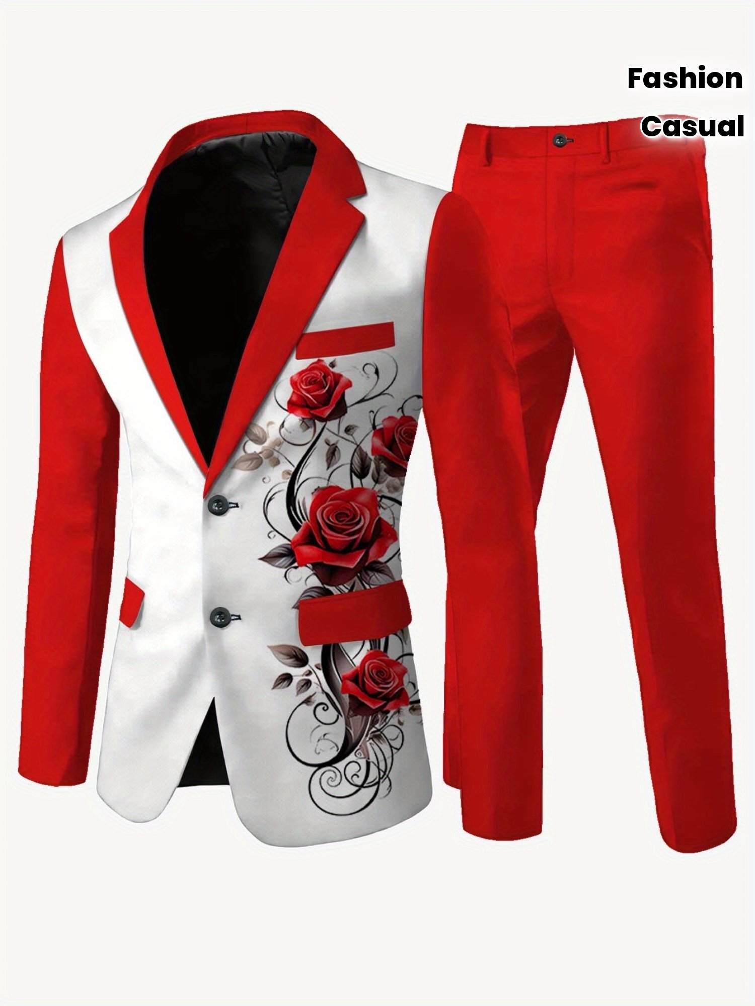 ecc18e25a302ed7b737684882dabf3e6.jpg Men's Fashion Art Print Casual High-End Iron-Free Label Suit Set - Image 1