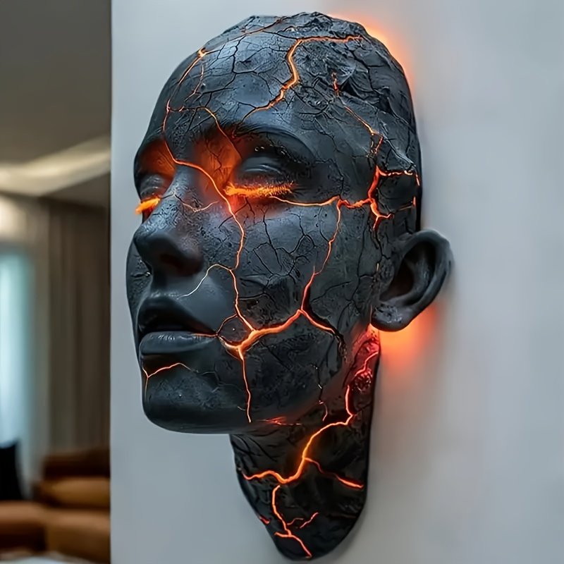 ed993bad-4027-4909-bf5f-20dc795fc829.jpg 3D Illusion LED Wall Sconce - Cracked Soul Shattered Glass Effect Light Fixture, USB-Powered Adjustable Brightness, Energy-Saving & Easy Installation, Art Deco Style for Living Room, Bar, Cafe, Night Light, Bar Lighting, Modern Decor, Durable Construction, Decorative Lighting, Home Decorators - Image 1