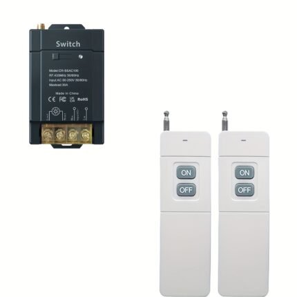 1pc ColoRock Remote Control Switch, 1500m Long Distance, AC 110V/120V/240V/40A, Wireless RF Relaying for High Power Water Pump Motor Lighting Electrical Equipment, Remote Control System, Long Distance Switch, Clear Text Display, Durable Construction