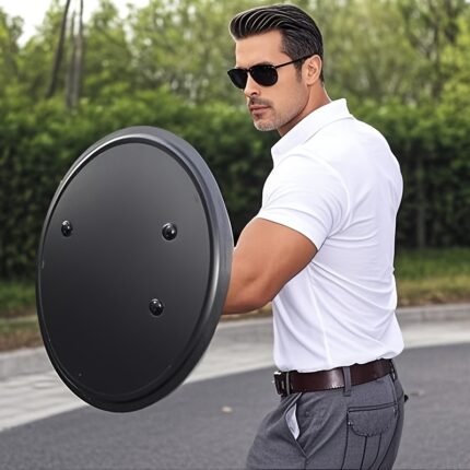 1pc Training Aluminum Round Shield - Black, Durable & Lightweight, Ideal for & Fitness, Self Gear | Modern Self | Durable Shield