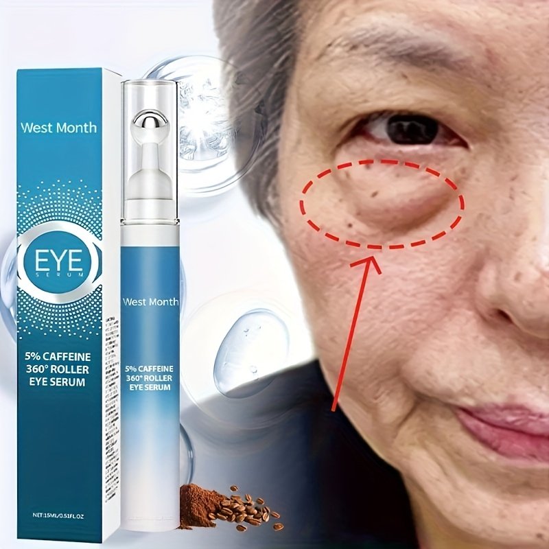 edb3b2db-e557-4db8-a121-c40fca9045e2.jpg 1pc Caffeine & Retinol Eye Cream with 360° Roller Ball Massage, Hyaluronic Acid & Glycerin - Moisturizes, Lifts & Tightens the Under-Eye Area,, Wrinkle & Fine Line Reduction, Fragrance-Free for All Light Beige Types, Daily Skincare - Image 1