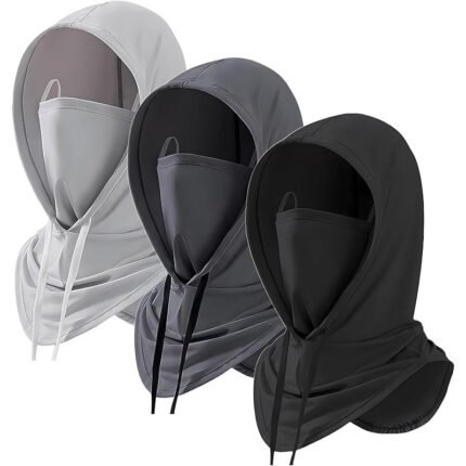 3pcs Summer Balaclava Hat Breathable Full Head Mask for Men Suitable for Motorcycle Riding and Fishing, Outdoor Sports Gear, Versatile Headwear, Lightweight Fabric, Neck Gaiter, Sports Lovers, Cycling Accessories, Sporty Design, Durable Textile, Head Covering, Cyclists And Bikers