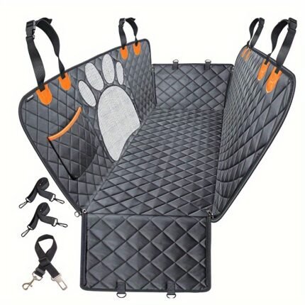 Dog Seat Cover, Pet Dog Seat Cover Hammock Heavy Duty Scratch Resistant Slip Durable Soft Pet Rear Seat Cover For Cars, Trucks And SUVs Pet Car Mat Open Net Waterproof Dog Car Seat Cushion Trunk Anti Slip Wear Resistant Pet Supplies Auto