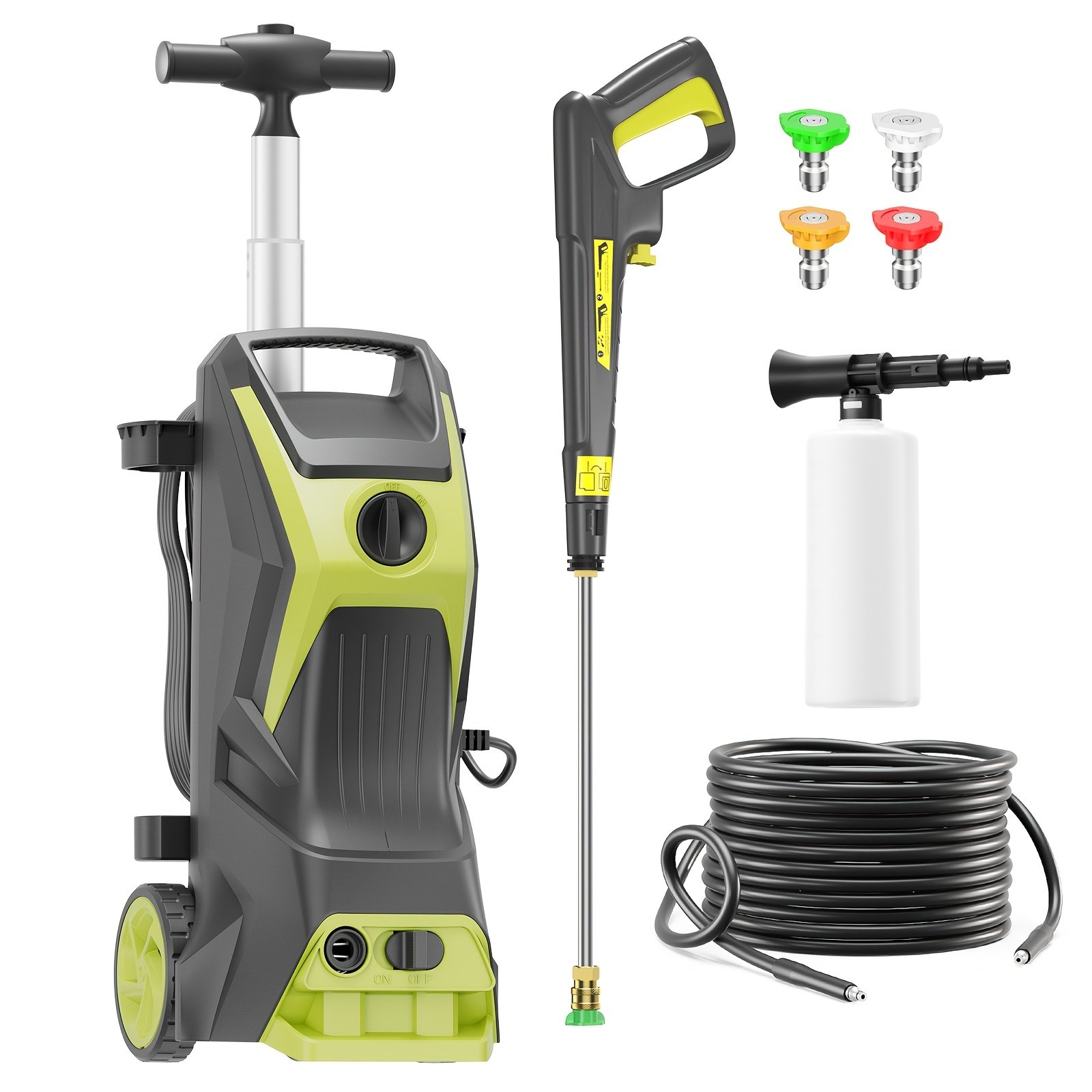 f0761285-b39a-4658-9af7-360d0f0b2c25-1.jpg 4800PSI Max Power Pressure Washer 3.2 GPM Power Washer with With 25ft Hose & 16.4ft Cord, 4 Nozzles, And 16.91oz Foam Cannon for Patio Car Cleaning, Blue - Image 1