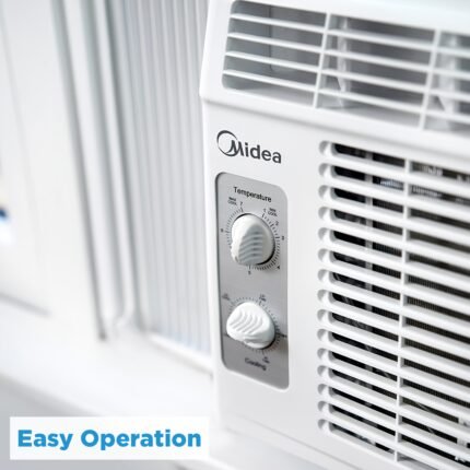 Midea Window-Mounted Air Conditioner (5000 BTU Portable Air Conditioner), 4-in-1 Comfort: Cooling & Circulation, 7 Modes, Quiet Operation, Energy Efficiency, Easily Removable & Washable Filter, Mini Air Conditioner/ Small Air Conditioner, Air Conditioner for Large Room, Portable Air Conditioner Window Kit, Air Conditioner for Bedroom, Room Air Conditioner, Window Air Conditioner, Home Cooling, Portable Cooling, Spacesaving Ac, Compact Design, Quiet Ac, Washable Filter System, Air