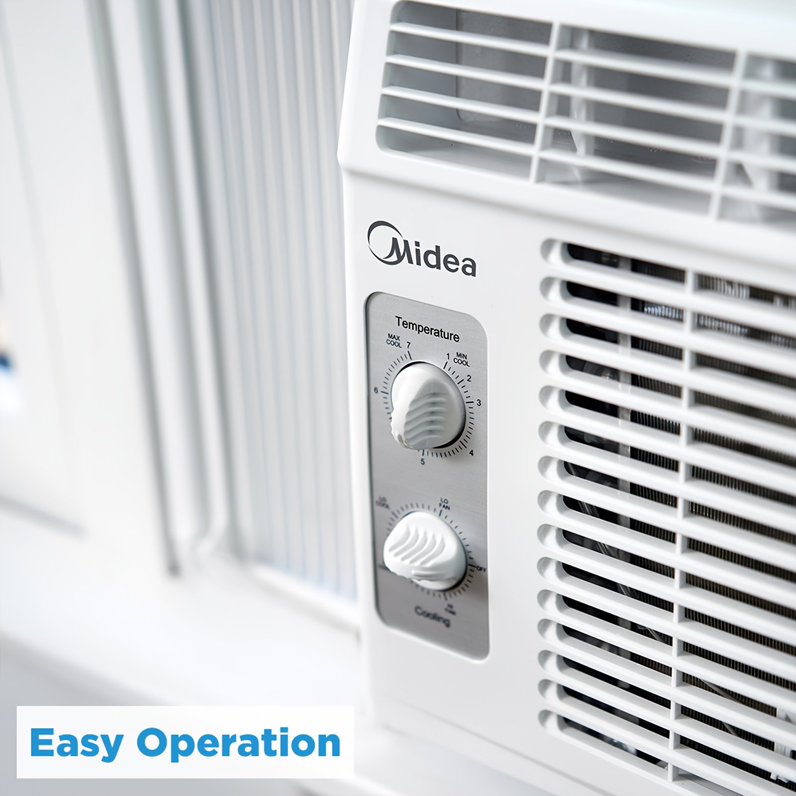f126a4d4-5646-43bf-a630-ae9ee0f25a79.jpg Midea Window-Mounted Air Conditioner (5000 BTU Portable Air Conditioner), 4-in-1 Comfort: Cooling & Circulation, 7 Modes, Quiet Operation, Energy Efficiency, Easily Removable & Washable Filter, Mini Air Conditioner/ Small Air Conditioner, Air Conditioner for Large Room, Portable Air Conditioner Window Kit, Air Conditioner for Bedroom, Room Air Conditioner, Window Air Conditioner, Home Cooling, Portable Cooling, Spacesaving Ac, Compact Design, Quiet Ac, Washable Filter System, Air - Image 1