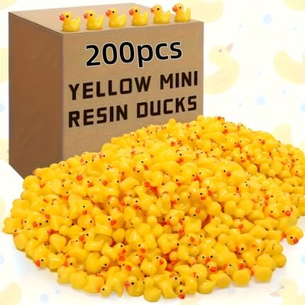 200/101/40/30pcs Mini Resin Ducklings Assorted Yellow, for Hide and Seek Pranks Parties Garden Sculptures Aquarium Decorations Gifts Christmas Halloween Fall Home Collectible Figurines