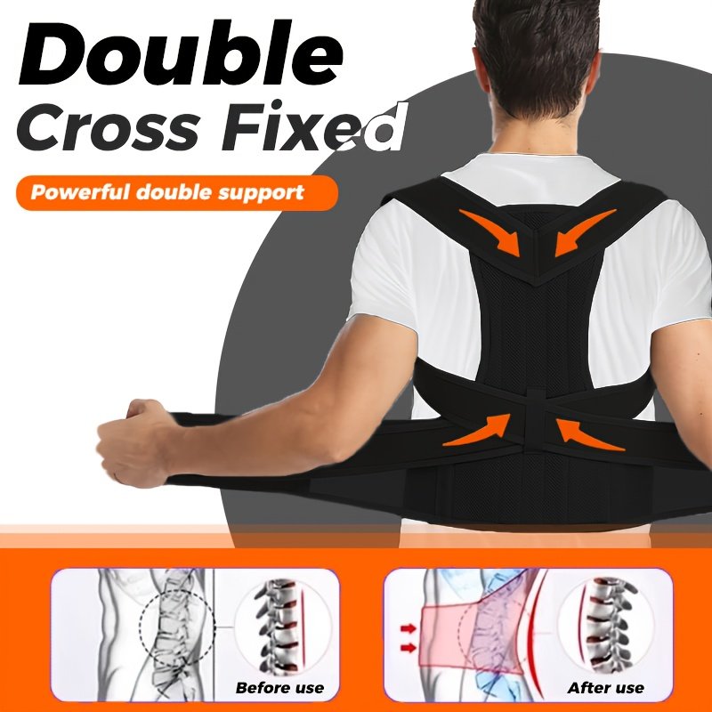 f3c784b7-48fa-45ae-b746-a35d484cd80d.jpg JEMEESEN Posture Corrector for Men & Women - Adjustable Upper & Lower Back Support, Ergonomic Design for Improved Spine Alignment, Waist Stability & Daily Use, Durable Black Back Brace with Breathable Mesh & Secure Straps, Posture Corrector for Adults, Back Posture Corrector, Sleek Back Brace, Comfortable Fit, Sturdy Construction, Textile Material, Active Lifestyle, Modern Brace, Highquality Brace, Spinal Alignment Aid, Office Workers - Image 1