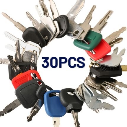 High-Quality Master Key Set with Rings, Compatible with Kobelco, Case, Cat, Bobcat, Deere, Kubota, for HYUNDAI, Doosan, JCB, Genie, for VolVo, Manitou, Hitachi, New Holland, Sany, Sumitimo, Komatsu, JLG, Clark - Durable Iron Construction, Keys