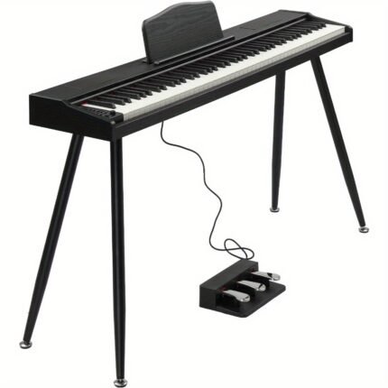 Glarry Digital Piano, Premium 88 keys Keyboard with Stand, Portable Semi-Weighted Electric Piano with Triple Pedals, 2 Speakers, Perfect Sound Quality, for Beginner, All ExperIENCE Level, Gift for Music Lover