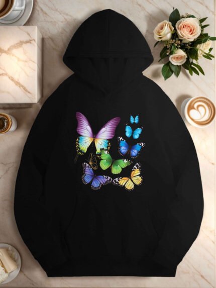 Teediy Diverse Collection of Butterflies 250G Women'S Casual Hoodies