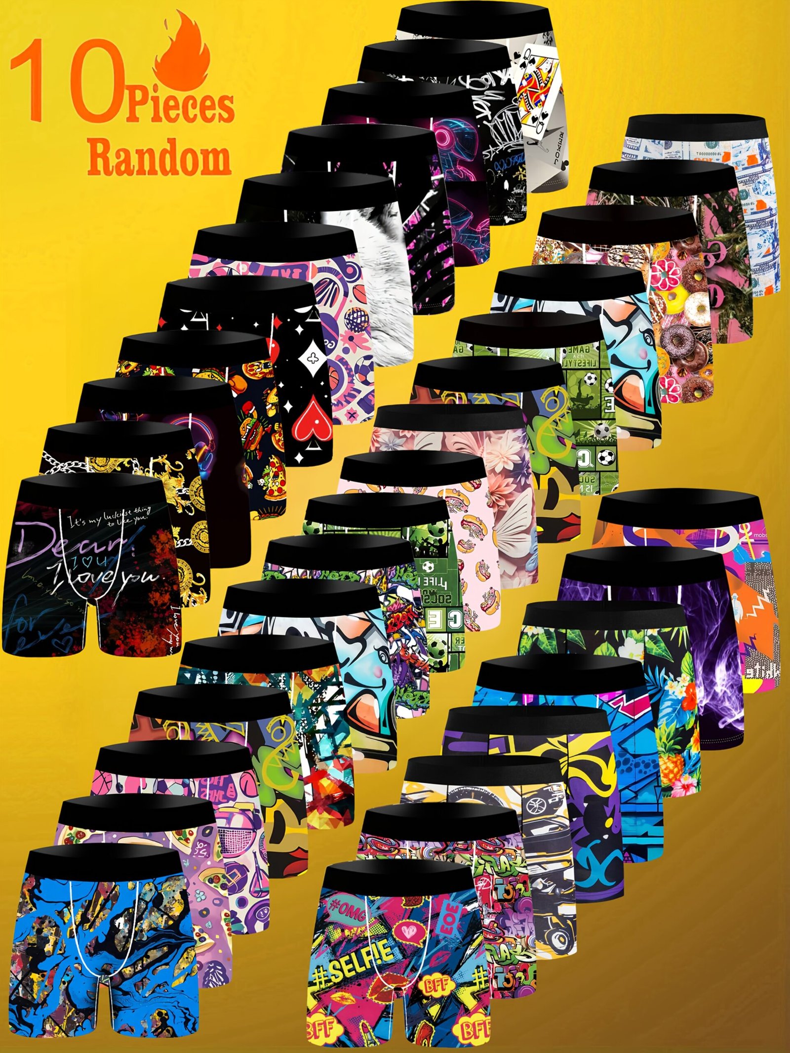 f9a0a6b3-aa88-4373-9634-c88143ebd732-scaled-1.jpg 10pcs Men'S Long-Sleeve Boxer Briefs - Vibrant Digital Print, Stretch Comfort, Breathable & Casual Wear, Unique Gift Idea, Novelty Underwear, Comfortable Underwear, Stylish Underwear, Durable Underwear - Image 1