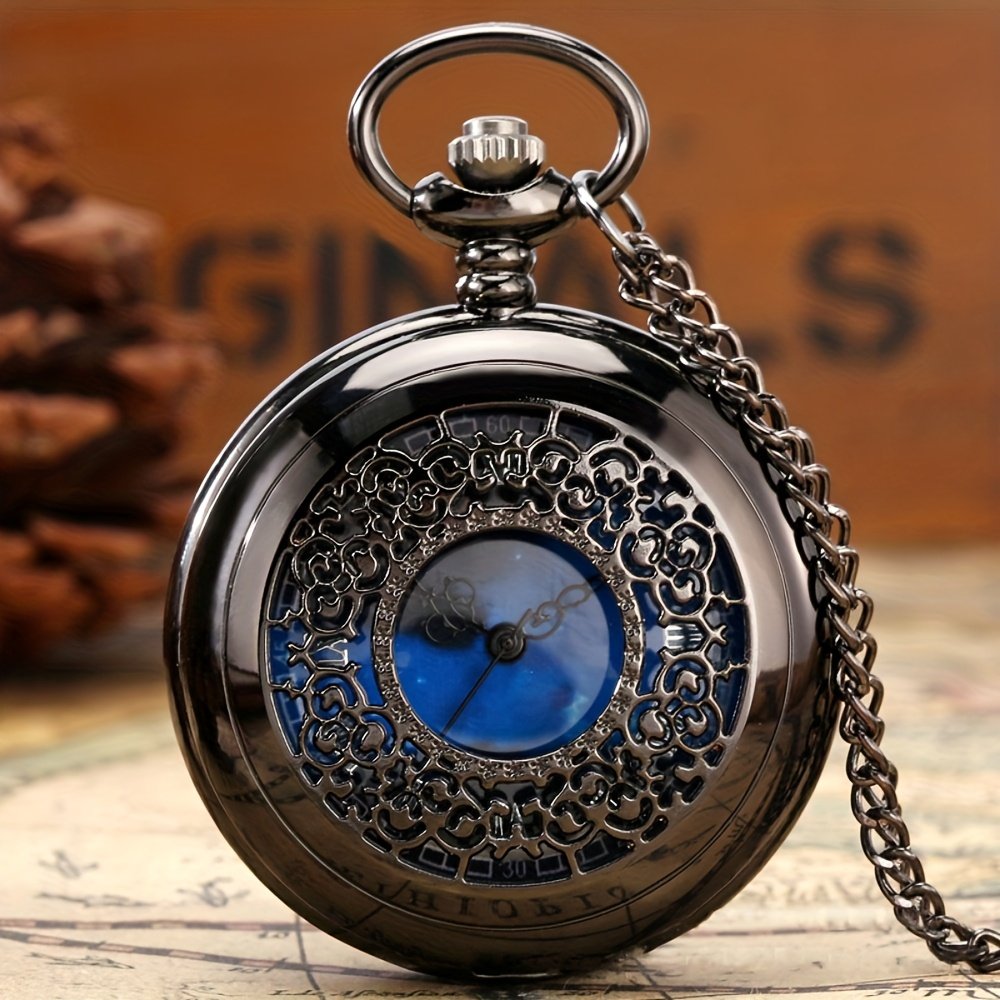 fa14a0e0-4975-444a-b12d-6c5ae65b3751.jpg Exquisite Starry Sky Pocket Watch Necklace - Hollow Roman Numeral Dial, Quartz Movement & Chain Pendant -Great Gift for Men And Female, Fashion Accessory, Stylish Necklace, Unisex Jewelry, Vintage Aesthetic, Punk Style, Durable Jewelry, Highquality Pendant, Fashion Timepiece, Luxury Watch, Fashion Enthusiasts, Unisex Accessory, Vintage Inspired, Highquality Craftsmanship, Collectors Item, Men'S Fashion, Women'S Timepiece, Fashion Leaders - Image 1
