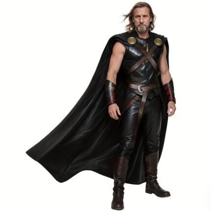 L'VOW Fantasy Renaissance Cosplay Cape - Gothic Halloween Long Black Robe with Golden Accents, 3D Embellishments & Adjustable Straps for Men & Women, Costume Accessory for Themed Parties, Themed Party Wear, Intricate Embroidery