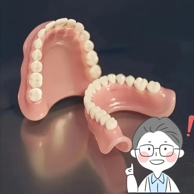 fd84f6e048314570a127238742e5bb49-goods.jpeg Comfortable Adjustable Denture Set- 4pcs Set, Including Upper and Lower Teeth, Storage Box, and Tweezers, White Veneer Professional Smile, Essential for Travel and Banquets, Fast Local Delivery - Image 1