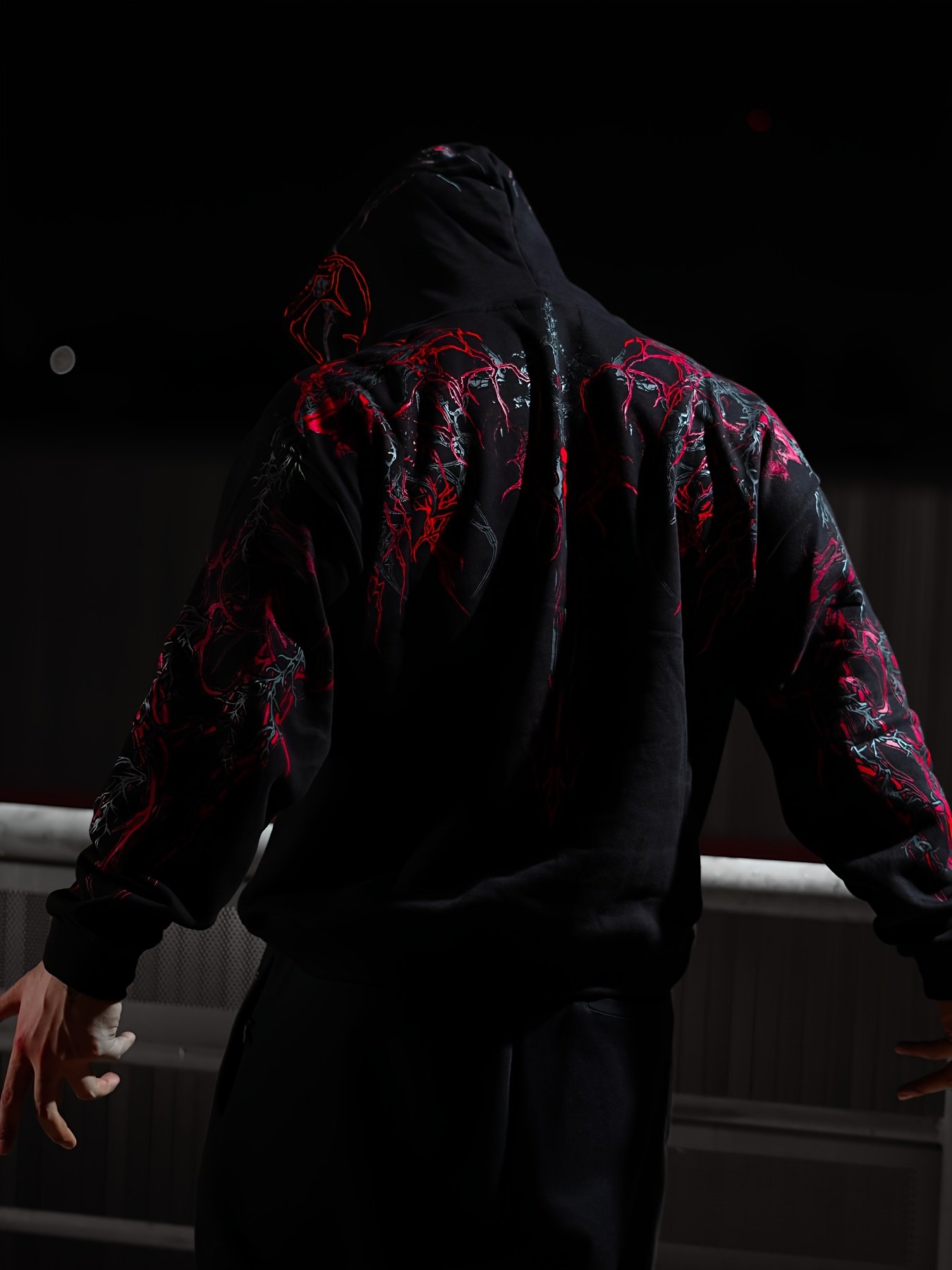 fe0667cd-8cb9-4d19-b9bb-98ab6bc29d22.jpg Breathedivinity Men's Gothic Lettering & Blue/Black Gothic Print Hooded Sweatshirt - Loose-Fit Full-Zip Hoodie with Pockets, Machine Washable Winter Gym & Streetwear Pullover for Men, Casual & Formal Outfits (Machine Washable, All-Season Comfort) - Ideal for Parties, Workouts & Casual Attire - Gothic Style Apparel - Image 1