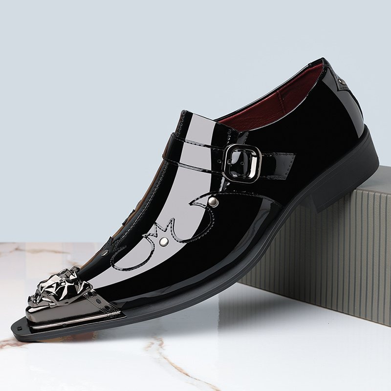 ff36f5ce355c47f88100bd06b3ee1369-goods.jpeg QRLQRL Men'S Glossy Black Loafers - Slip-On Business Formal & Casual Shoes with Metallic Accent, Pointed Toe, Synthetic Cover Upper & Non-Slip Rubber Sole - for Office, Meetings, Events - Easy-Clean Professional Footwear, Office Wear, Sleek Design, Durable Construction, Corporate Attire, Playful Design, Stylish Durable Comfortable Male Top Quality Versatile PU Soft Business Casual Smart Casual Comfort Fit Wear Interior Simple Eyes Color DOT Perfect Gift Wrong Focus Ca To Tips, Pointed - Image 1