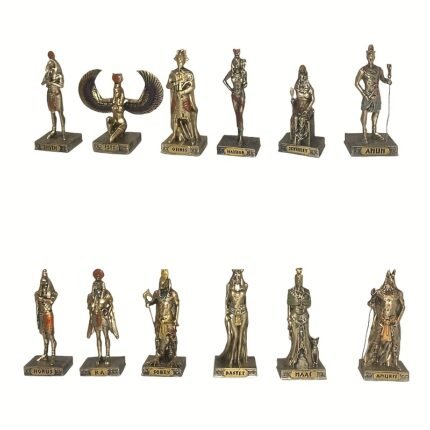 Egyptian Twelve Gods Metal Ornaments, Photo Prop Ornaments, Office Desk, Home Decoration Creative Ornaments, Artistic Home And Office Decoration, Perfect for Bedroom Display And Collection Of Handicrafts, Ideal Festival Gifts