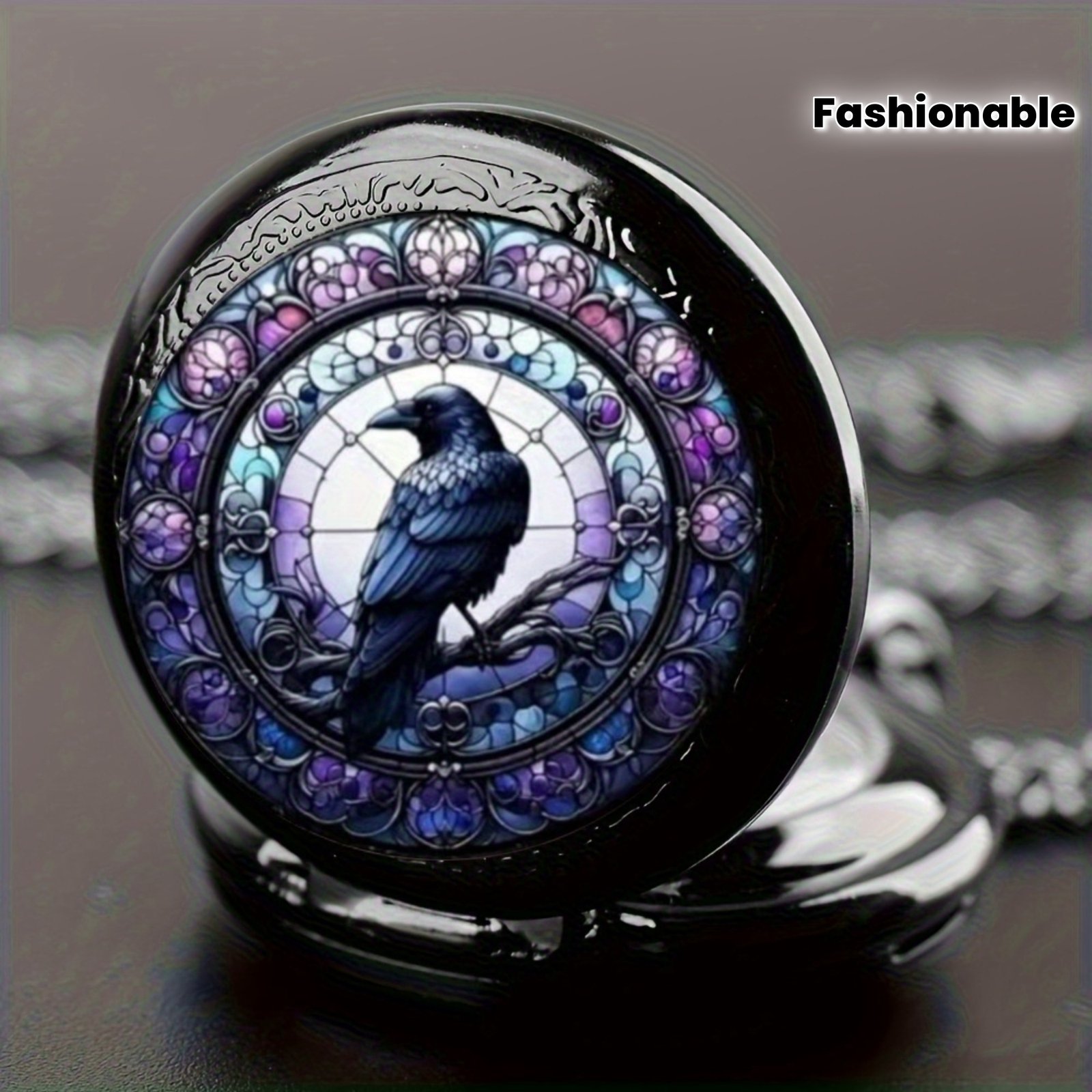 ffa98c93f9035d11aa1d3d36c1cba7cd.jpg 1pc Fashionable and Elegant Necklace Quartz Pocket Watch, Animal Creative Pattern Accessory, Unique New Year, Christmas and Birthday Gift - Image 1