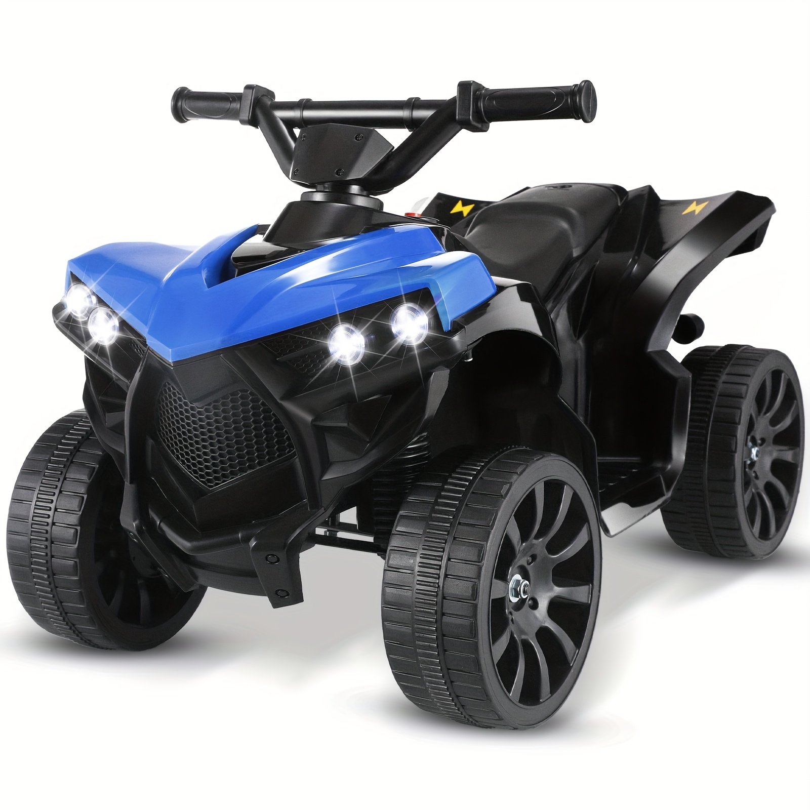 ffeff557-53dd-4d1c-8de1-a703c945278a-1.jpg Kids Electric Quad ATV with Headlights & Pedal Accelerator - 36V Power, Sturdy PP Construction, All-Terrain Anti-Slip Tires, 55 lbs Weight Capacity, - Ride-On for Boys & Girls (/Red//Black) - Ideal Birthday/Christmas/Halloween Gift, 1.86 MPH Speed, Design with Black Rims & White Tires, - for Indoor/ Play, Suitable for Young Kids - Image 1